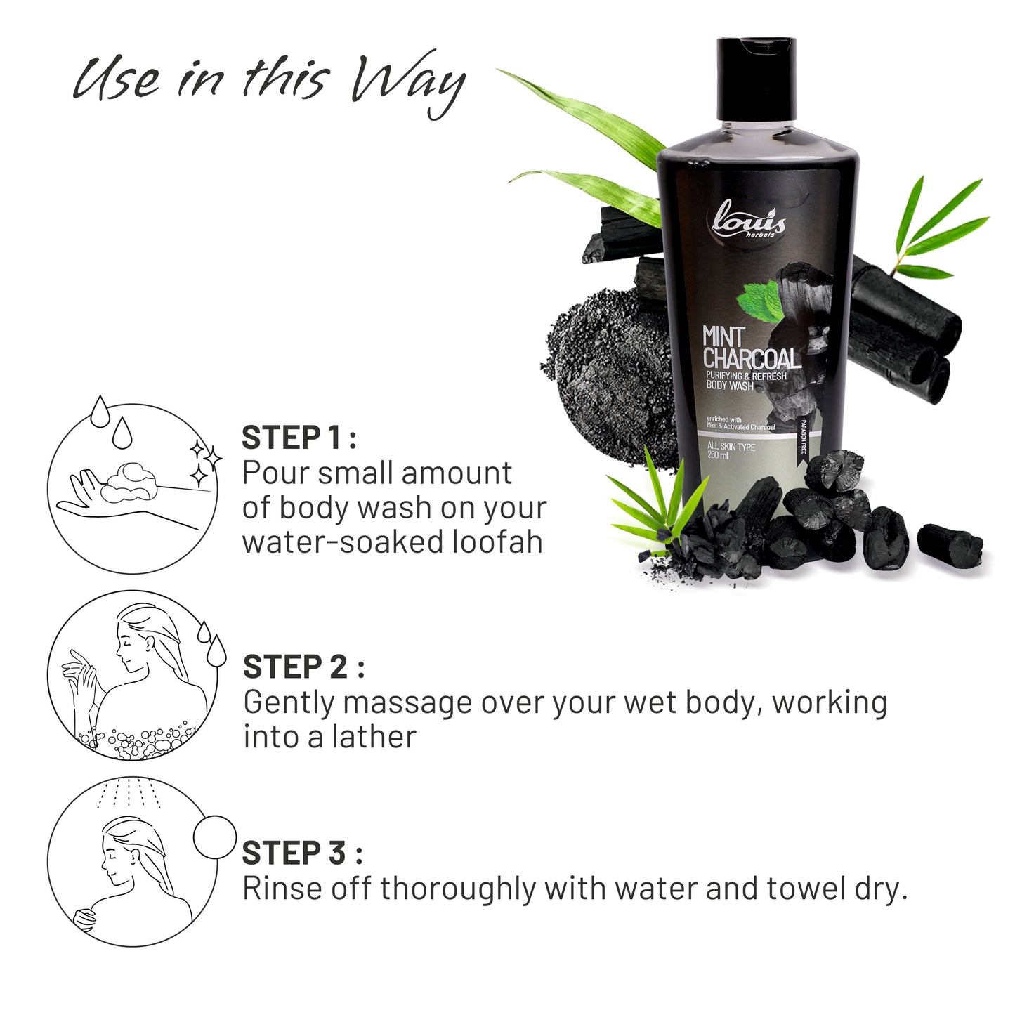 Mint Charcoal Purifying and Refresh Body Wash