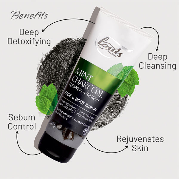 Mint Charcoal Purifying & Refresh Face & Body Scrub