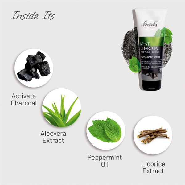 Mint Charcoal Purifying & Refresh Face & Body Scrub