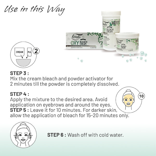 Louis Herbals Oxy Bleach Cream Usage Instructions for Best Results
