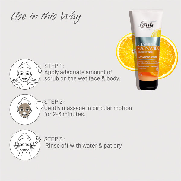 Vitamin-C Niacinamide Skin Brightening Face & Body Scrub