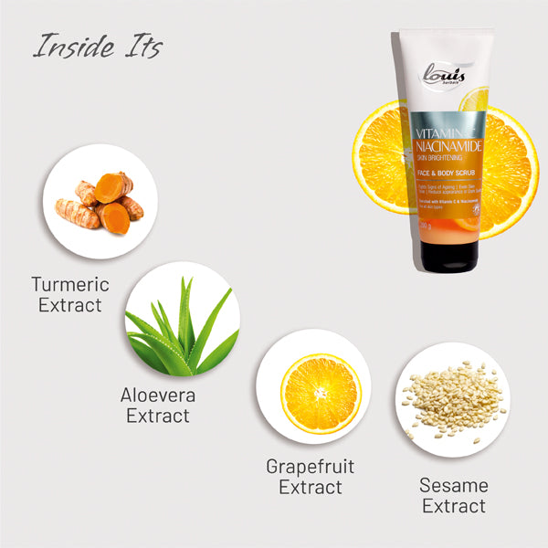 Vitamin-C Niacinamide Skin Brightening Face & Body Scrub