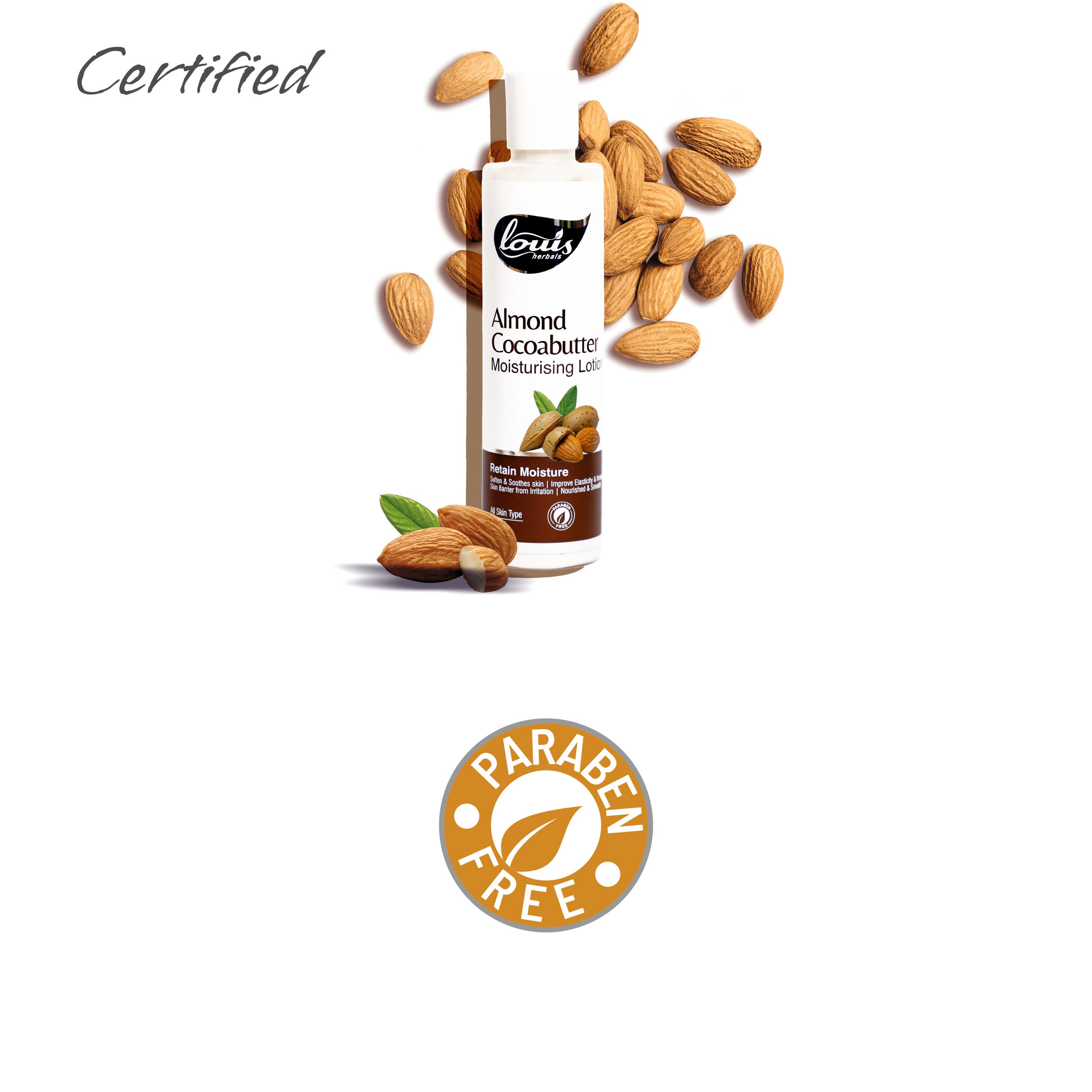 Louis Herbals Almond Cocoa Butter Moisturising Lotion is a natural and chemical free ingredients