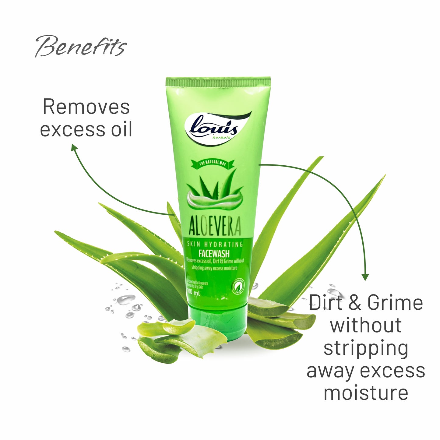 Aloevera Skin Hydrating Facewash benefits – hydrates dry/normal skin, cleanses without stripping moisture, leaves skin smooth and healthy