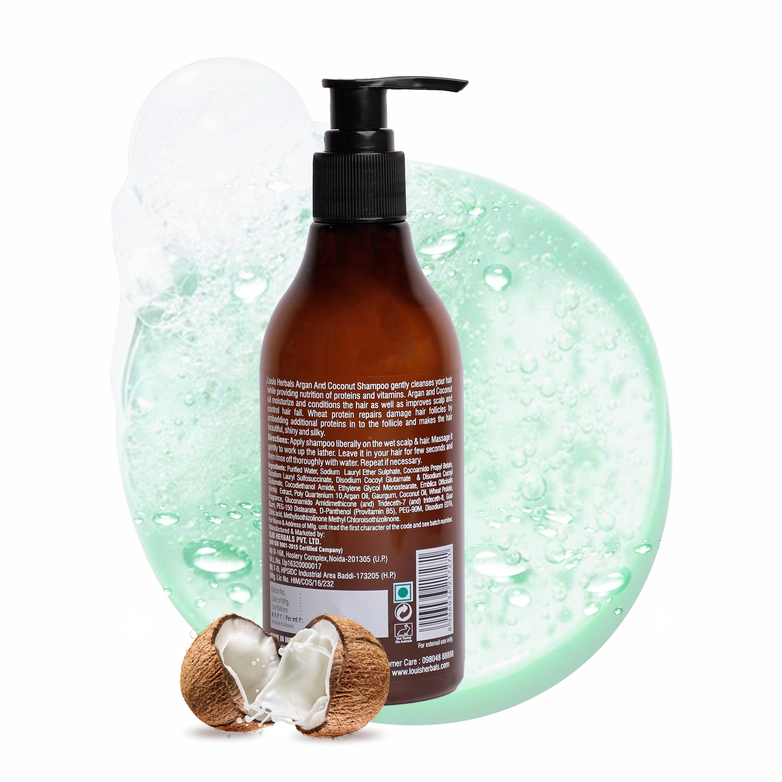 Louis Herbals Argan Coconut Hair Conditioning Shampoo-ingredient list and benefits for all hair types