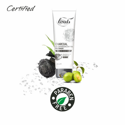 Certification and claims of Charcoal Detoxifying & Oil Control Face Wash – paraben free, made with natural ingredients suitable for oily skin