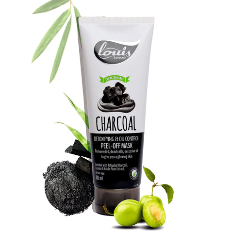 Louis Herbals Charcoal Detoxifying & Oil Control Peel-Off Mask with activated charcoal for deep pore cleansing