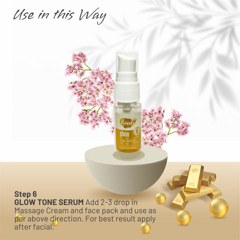 Louis Herbals Gold Facial Kit step 6 gold glow-tone serum for brighter even skin tone