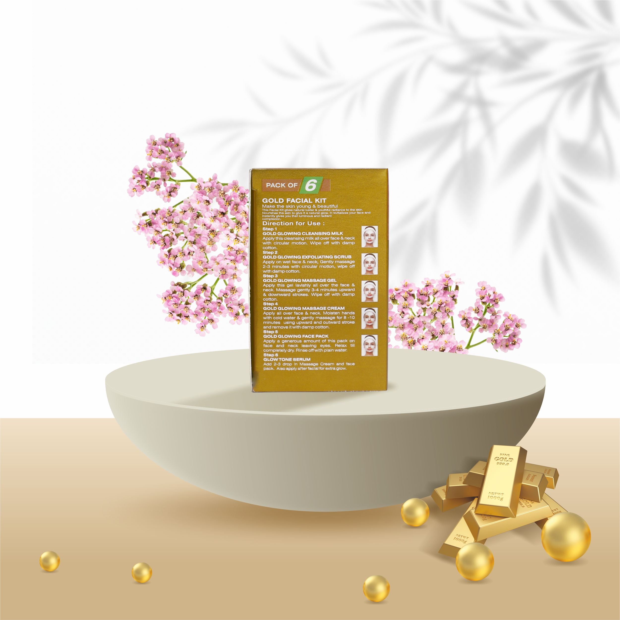 Louis Herbals Gold Facial Kit for anti-aging and brightening