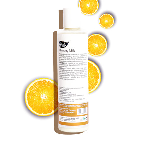 Louis Herbals Lemonpeel Turmeric Cleansing Milk enriched with natural lemon peel, wild turmeric and vetiver for impurity removal and skin glow