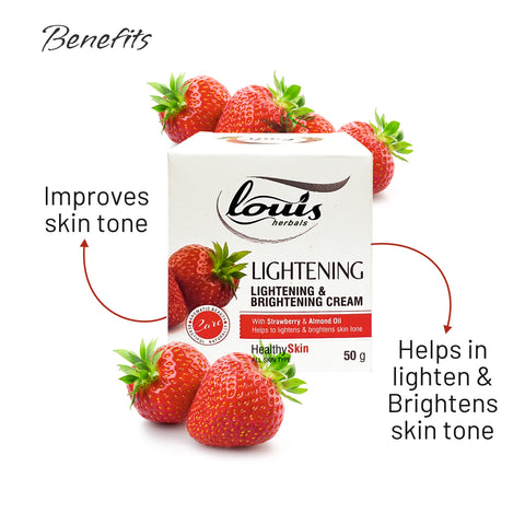 Louis Herbals Lightening & Brightening Cream gives your skin a fairer look, hydrates, and even skin tone. It also unveils a softer, smoother, fresher, and more transparent complexion