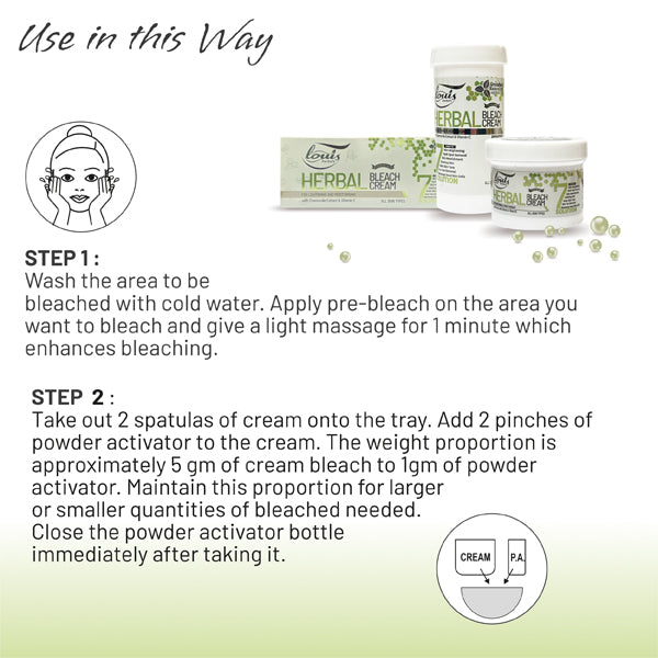 Instructions for using Herbal Bleach Cream-Louis Herbals