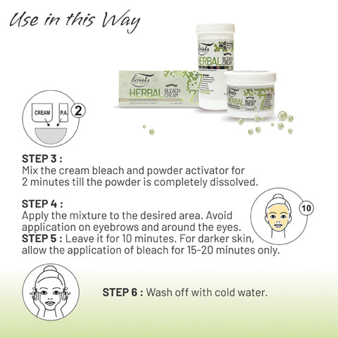Louis Herbals Herbal Bleach Cream Using Instruction for Glowing Skin