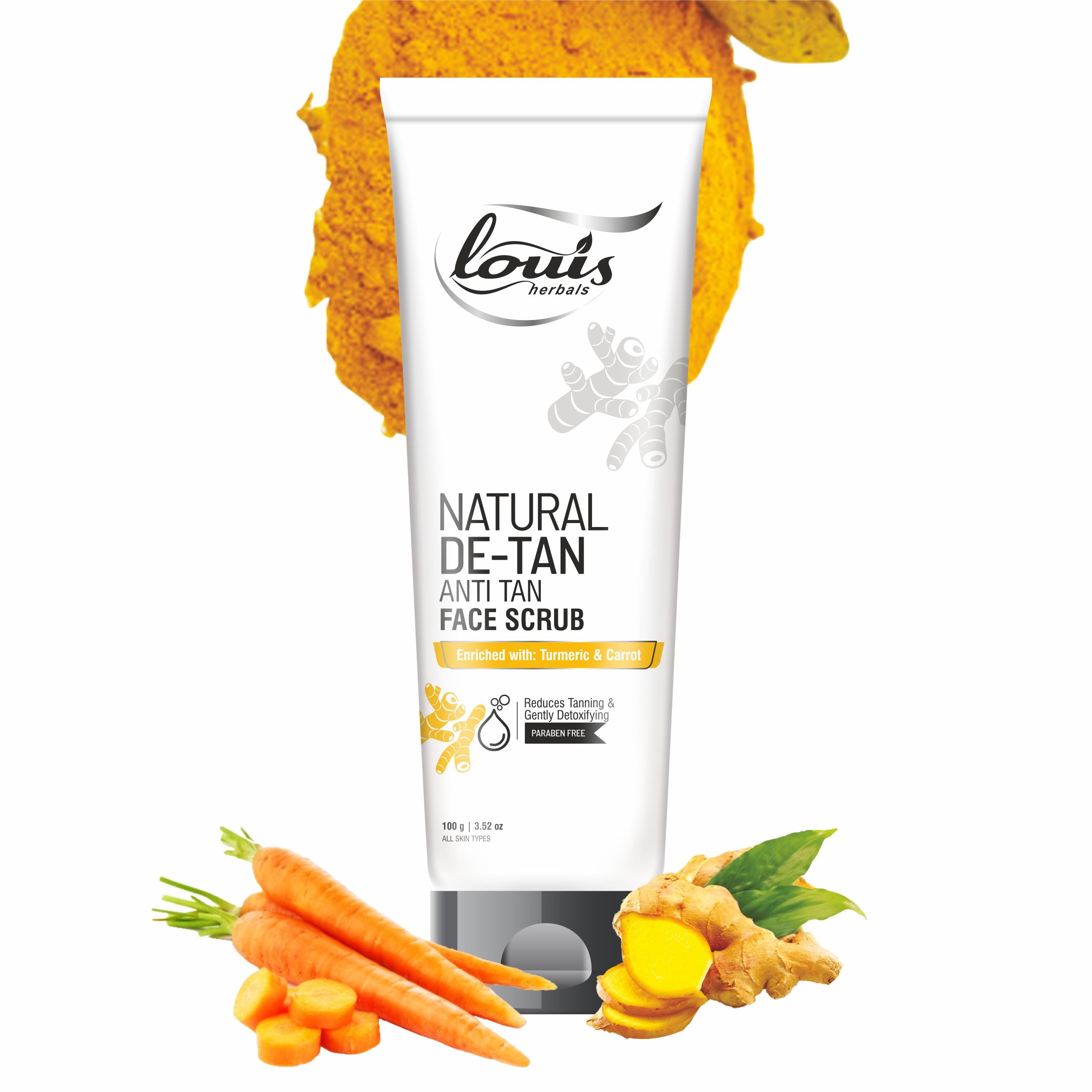 Louis Herbals Natural De-Tan Anti Tan Face Scrub For Tan Removal