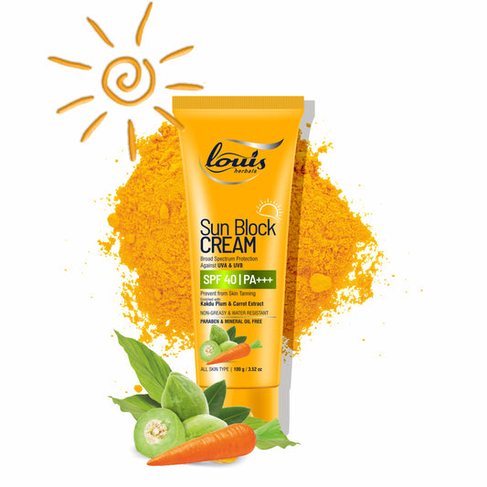 Louis Herbals Sun Block Cream SPF 40 with herbal extracts for sun protection