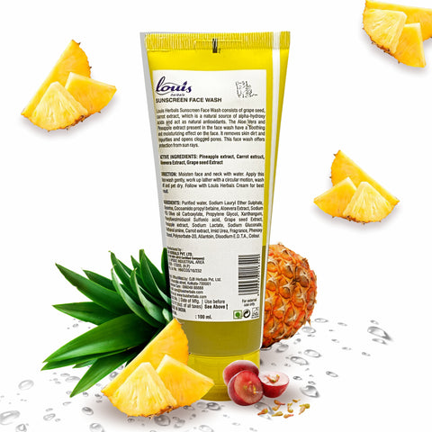 Louis Herbals Sunscreen UV Protecting Facewash - ingredients and usage instructions