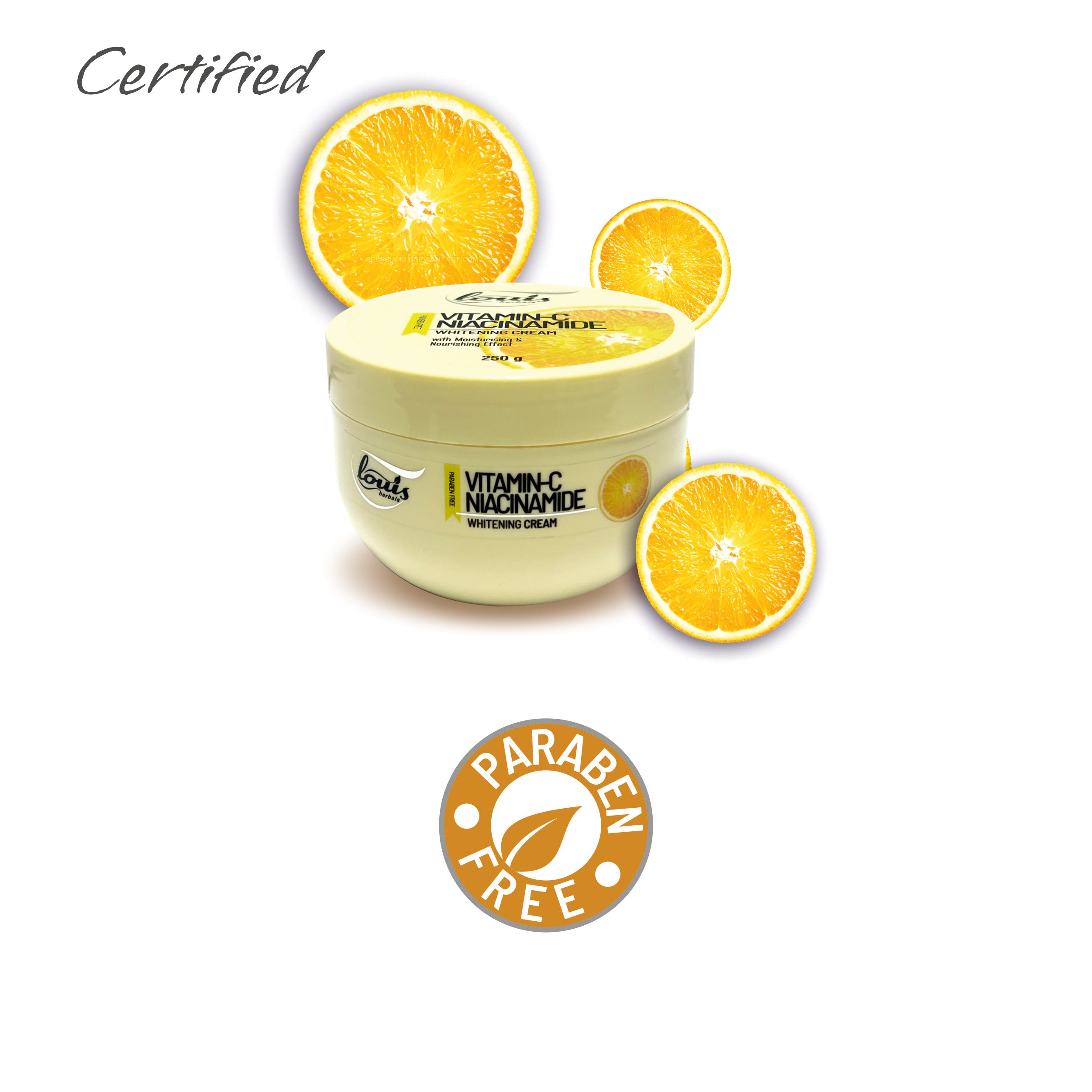 Vitamin C Niacinamide whitening cream ingredients and natural extracts list