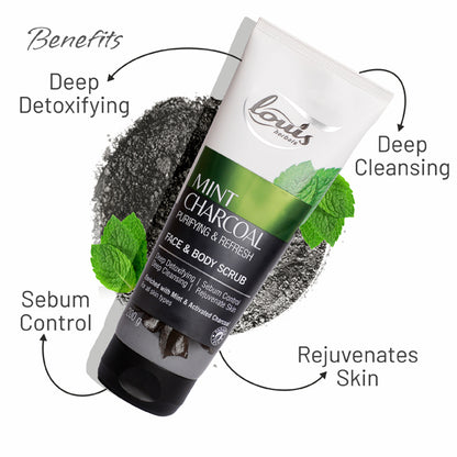 Mint Charcoal Purifying & Refresh Face & Body Scrub