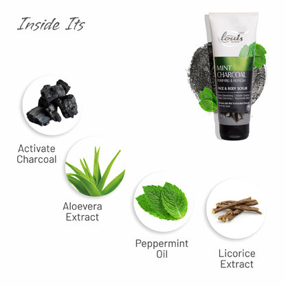 Mint Charcoal Purifying & Refresh Face & Body Scrub
