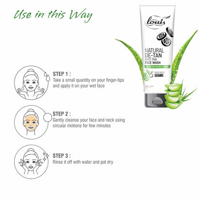 Louis Herbals De-tan Anti Tan Face Wash Using Instruction to Remove Tan