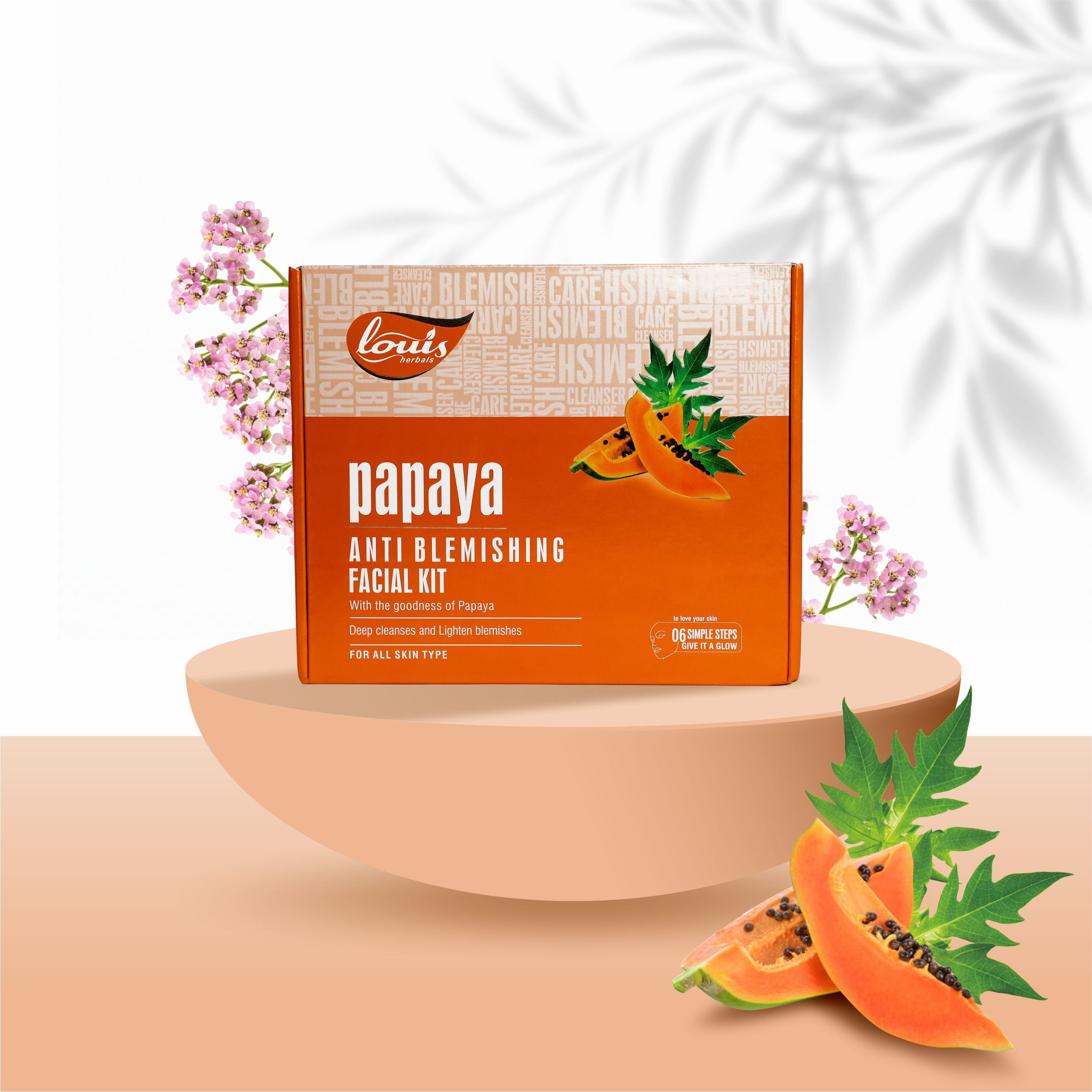 Louis Herbals papaya facial kit for deep cleansing and brightening