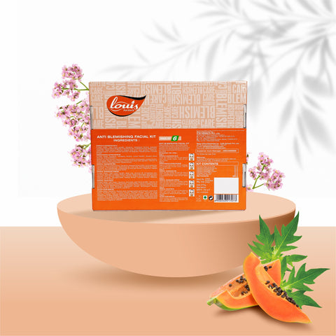 Louis Herbals Papaya Anti-Blemishing Facial Kit six-step herbal skincare routine for radiant skin