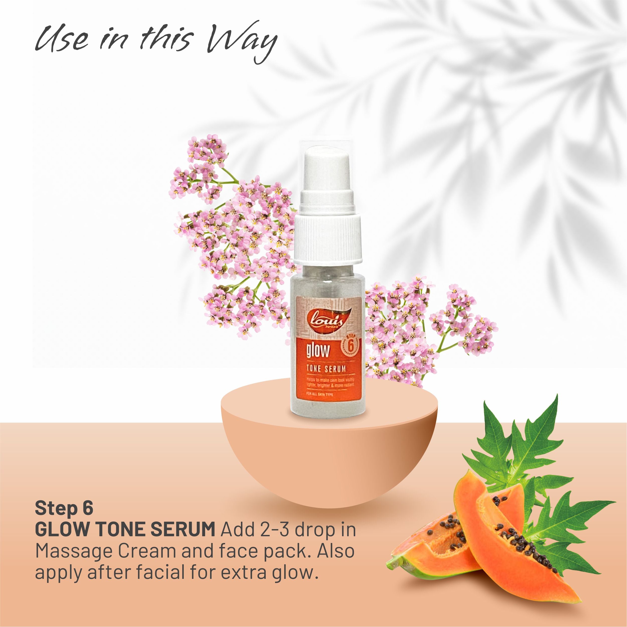 Louis Herbals Papaya Glow-Tone Serum anti-blemish treatment enriched with vitamins for bright and clear skin