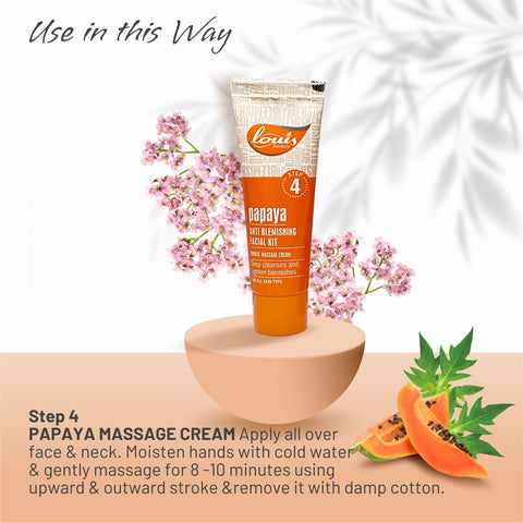Papaya Anti-Blemishing Facial Kit-Louis Herbals Papaya Massage Cream nourishing skin, reducing blemishes and promoting radiant glow