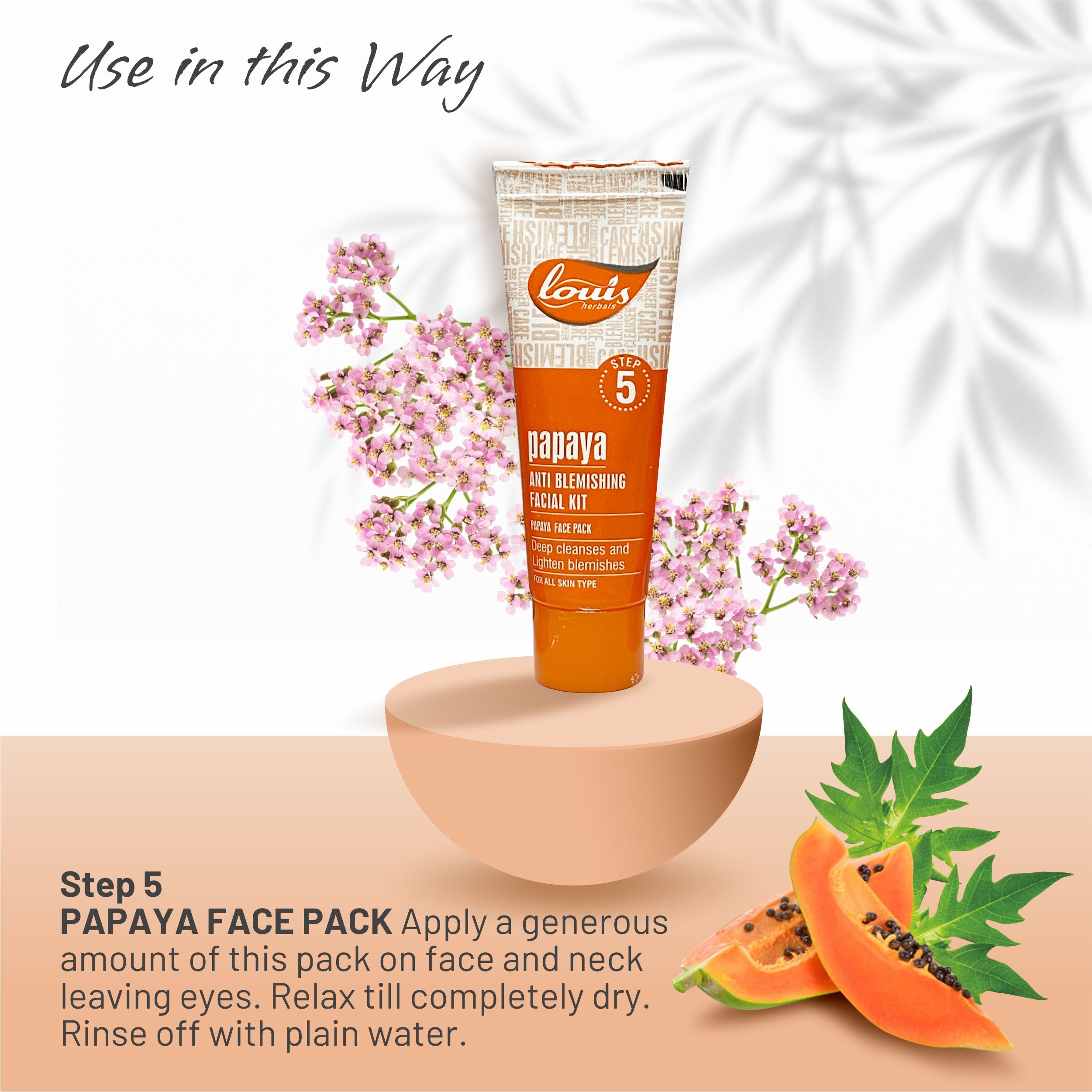 Papaya Anti-Blemishing Kit-Louis Herbals Papaya Face Pack detoxifying herbal mask that helps fade pigmentation and blemish marks