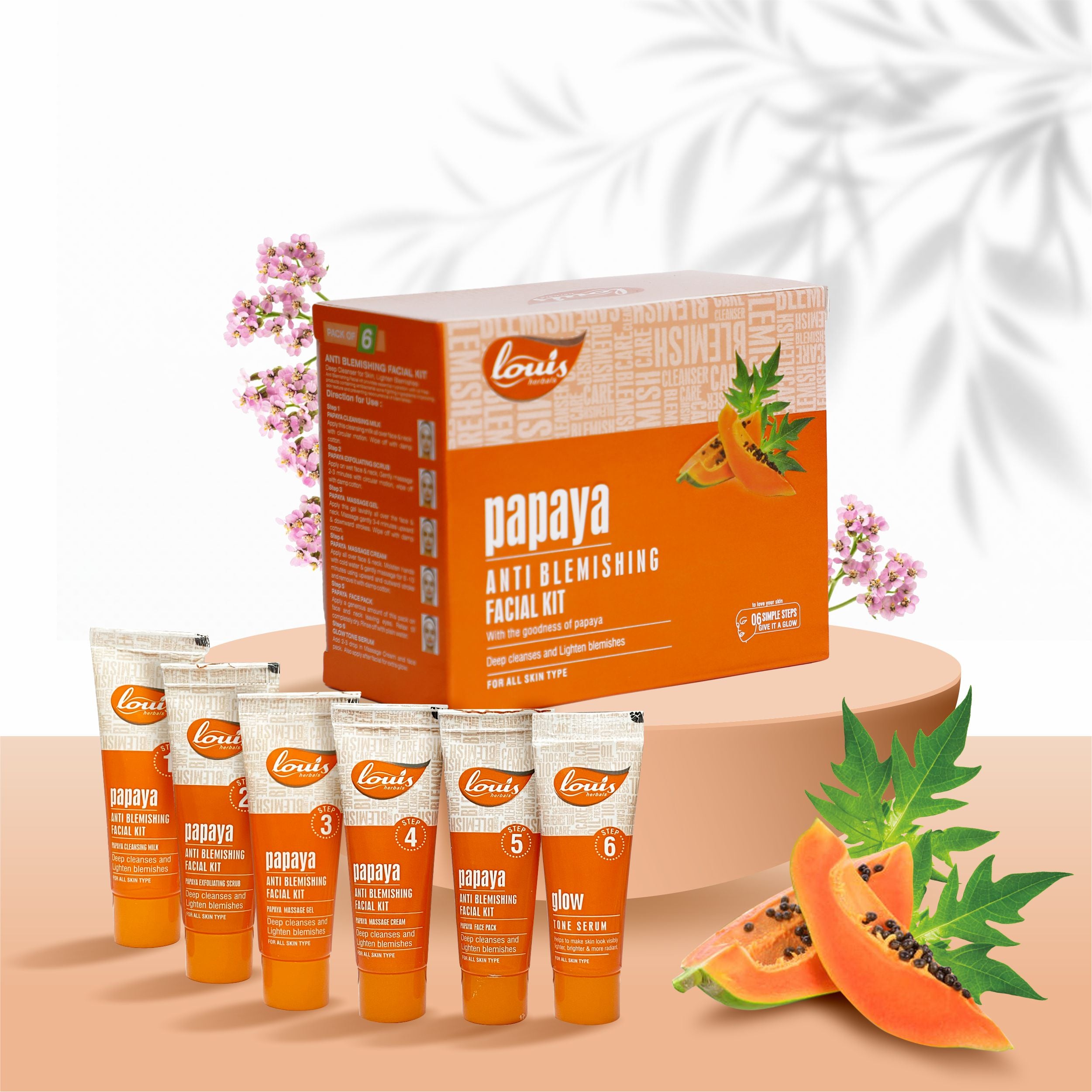 Louis Herbals Papaya Anti-Blemishing Facial Kit for glowing blemish-free skin