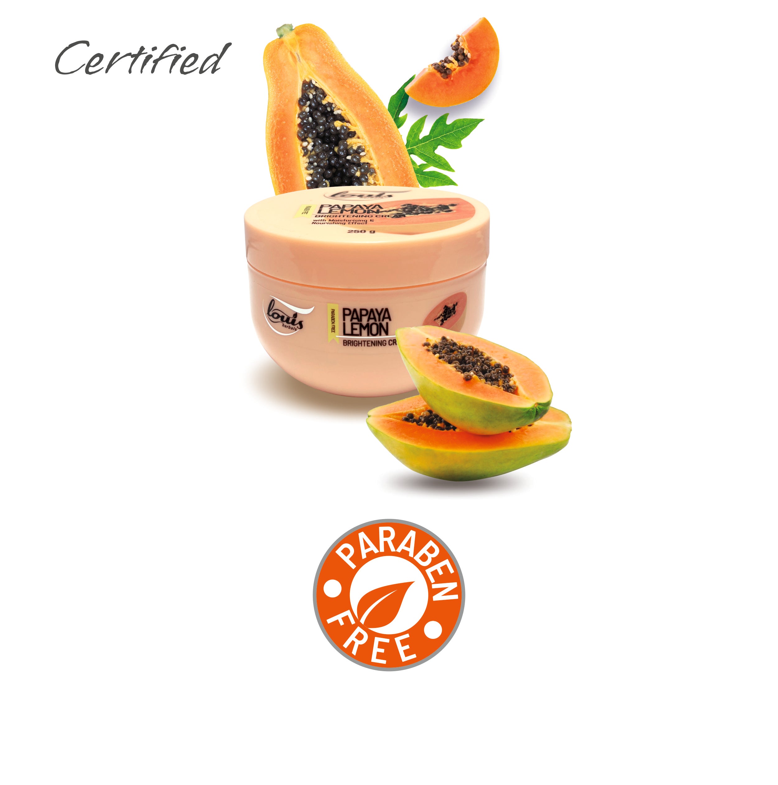 Herbal brightening cream with papaya, lemon, niacinamide for dark spot correction-Louis Herbals