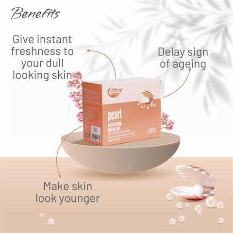 Louis Herbals Pearl Lightening Facial Kit online at the best price. Enriched with pearl powder, it brightens skin, delays signs of aging, and adds a youthful glow.