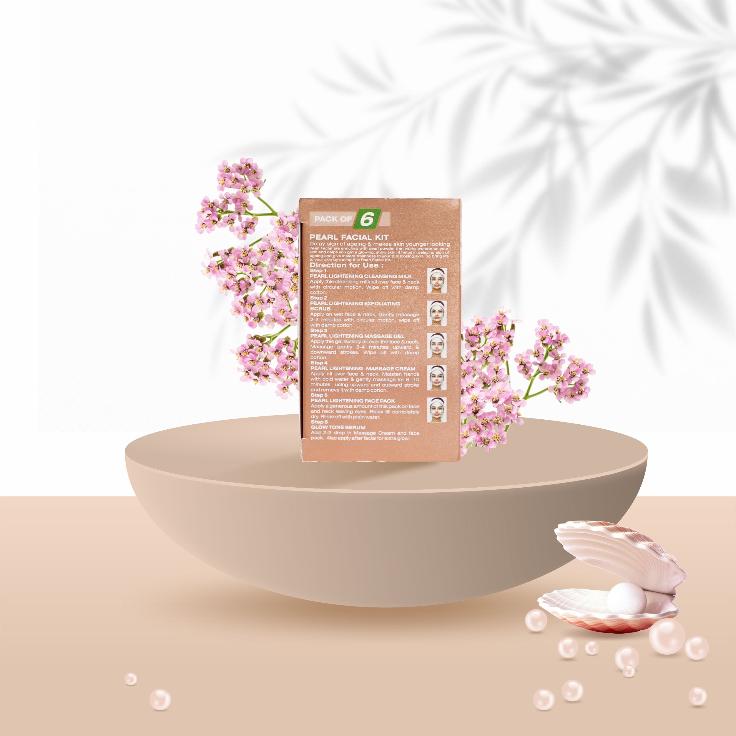 Pearl Lightening Facial Kit contents by Louis Herbals