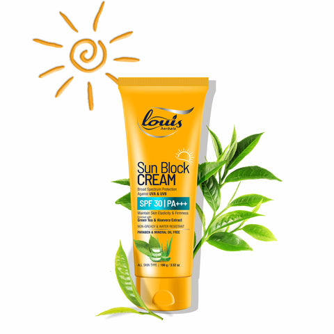 Louis Herbals Sun Block Cream SPF 30 with herbal extracts for sun protection