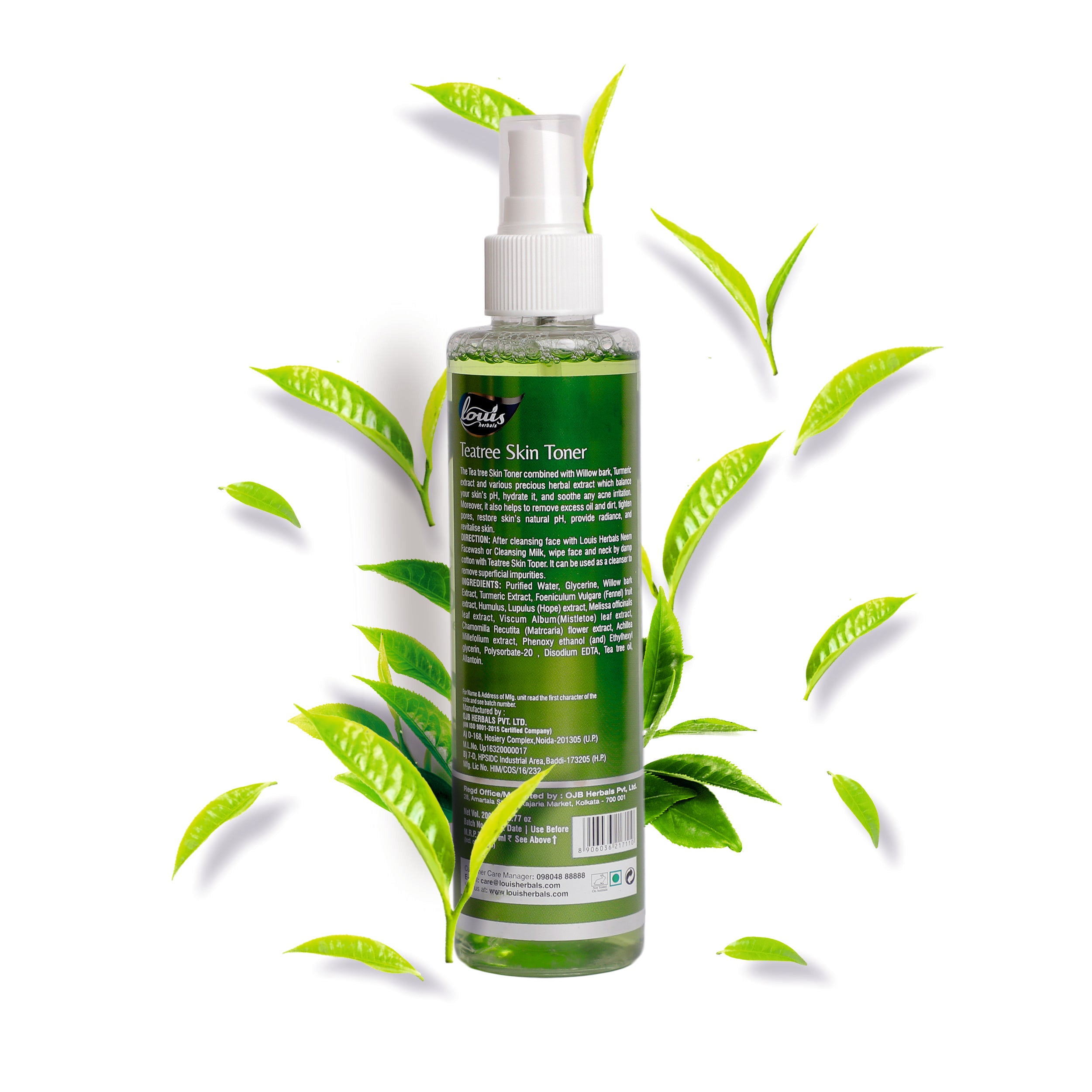Louis Herbals Tea Tree Skin Toner key ingredients tea tree extract turmeric extract willow bark for clearer skin