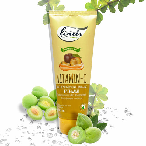 Louis Herbals Vitamin-C Brightening & Skin Illuminating Facewash tube with vitamin C rich fruit extracts