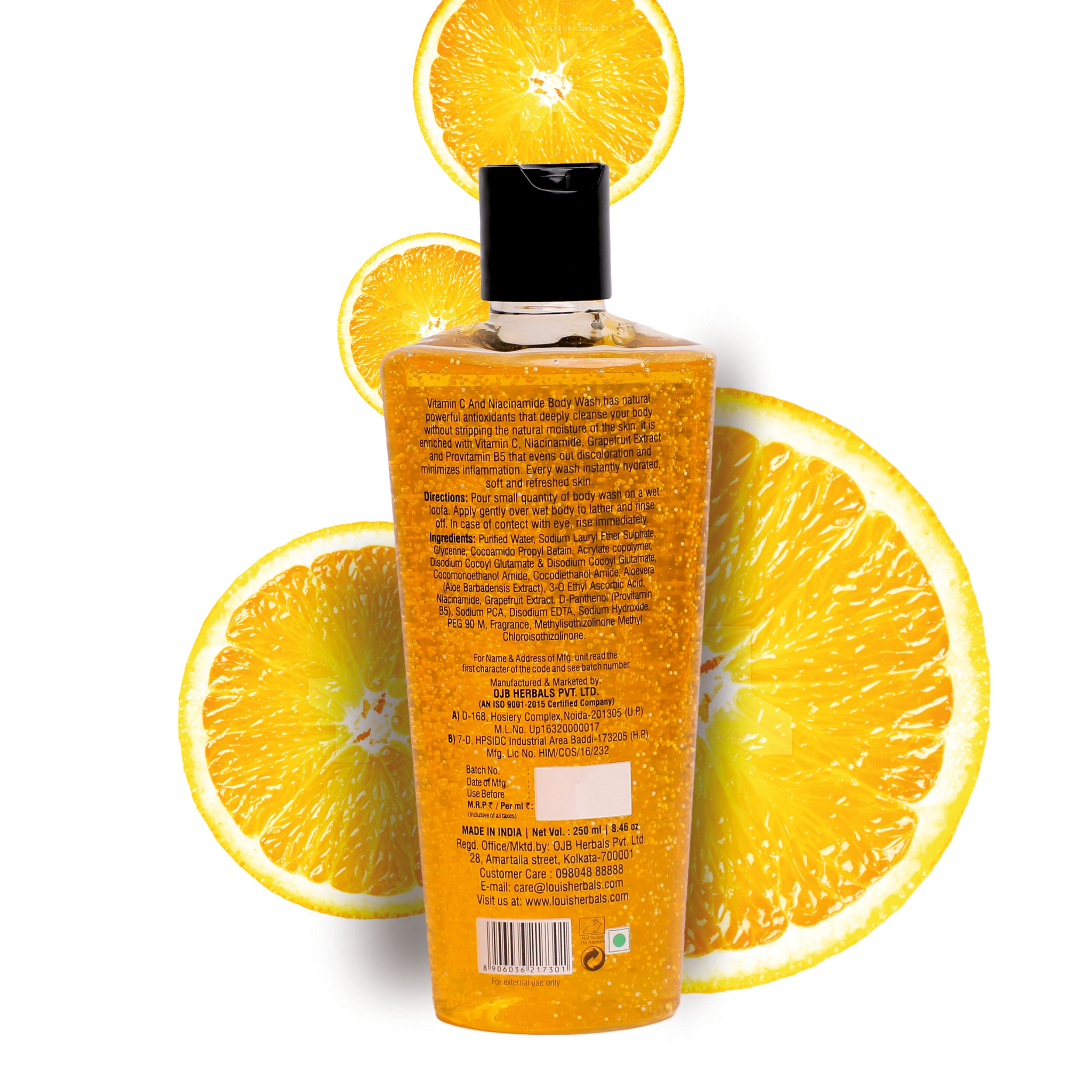 Refreshing citrus body wash aesthetic – Vitamin C Niacinamide brightening cleanser for soft radiant skin