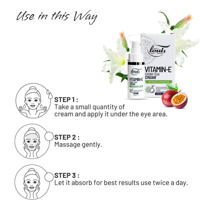 Instructions for using a Vitamin E Under Eye Cream - Lotus Herbals